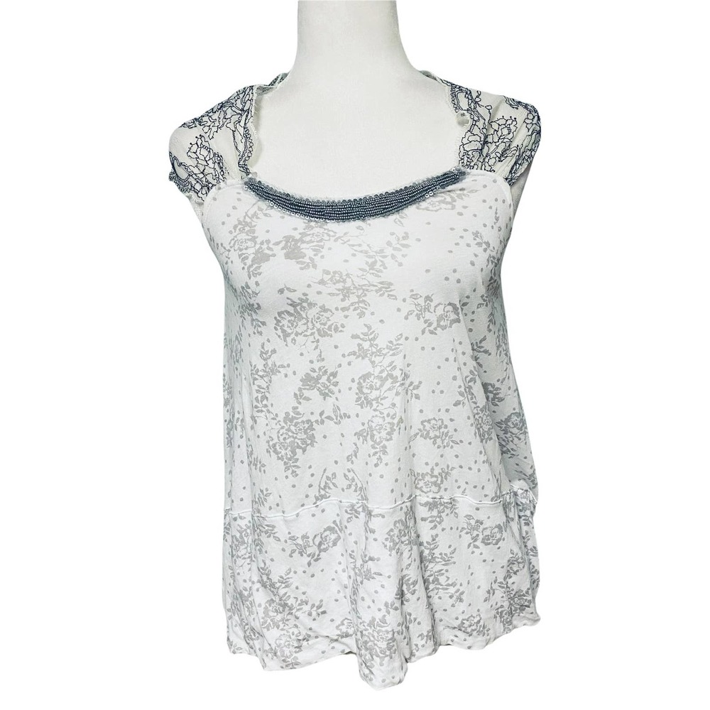 Free People Lace Strap Crossback Blouse Sz XS